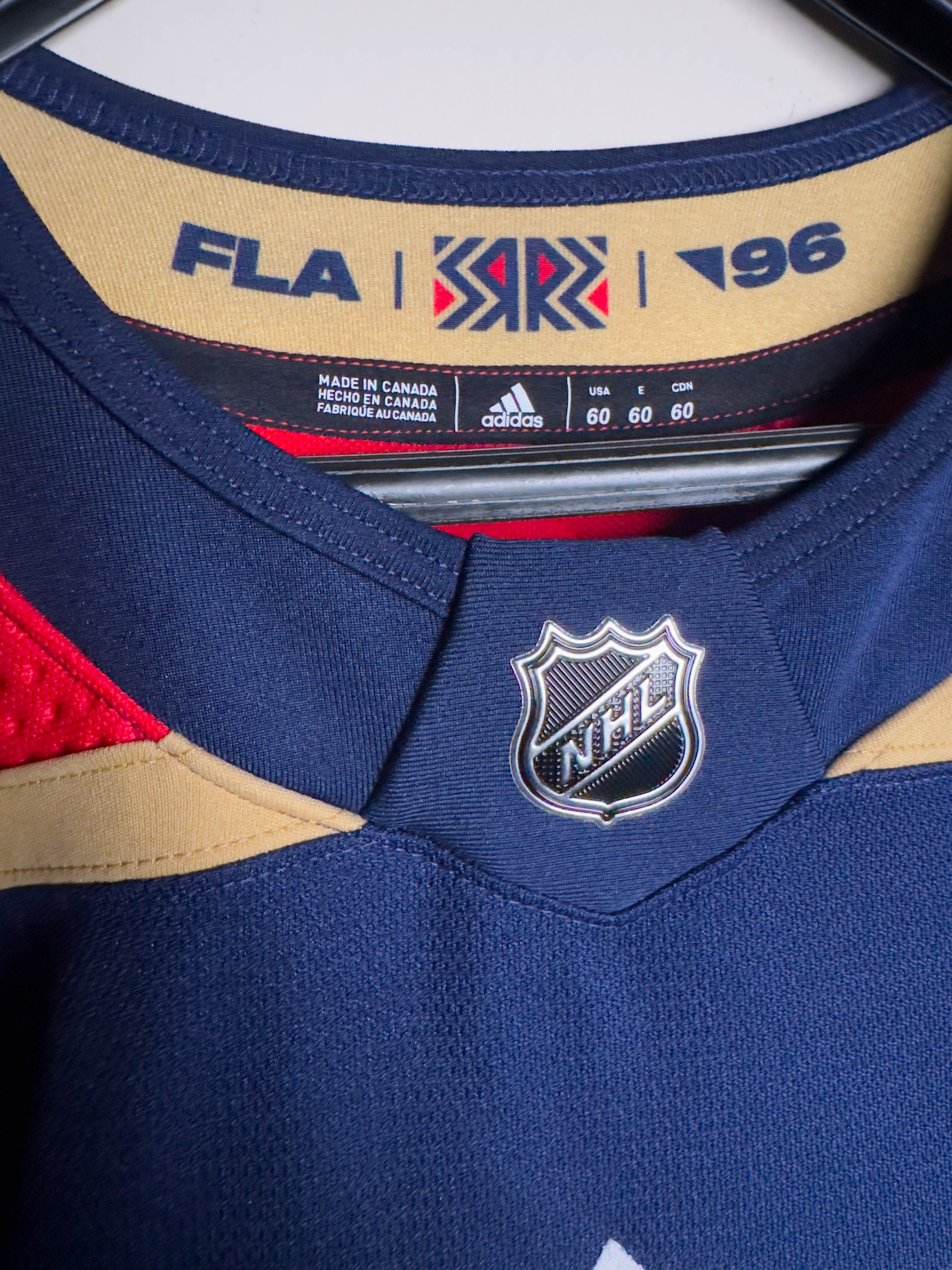 Florida Panthers NHL Adidas MiC Team Issued Alternate Jersey Size 60 (Player Size)