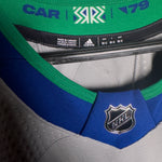 Carolina Hurricanes NHL Adidas MiC Team Issued Reverse Retro Whalers Jersey Size 58G (Goalie Cut)
