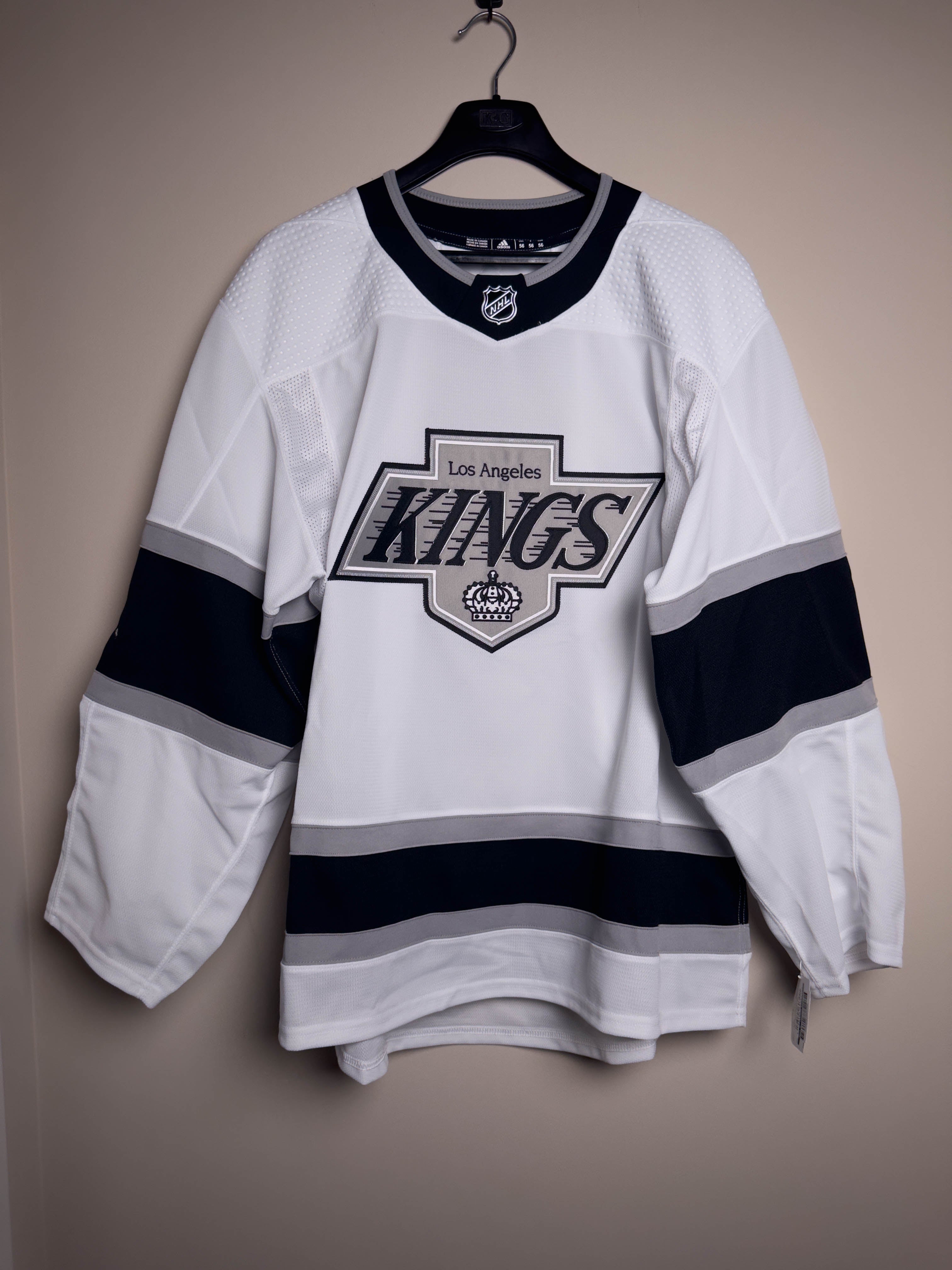 used La Kings White Mic Adidas Practice/Camp Jersey | Pinelli | Size 56 | #38