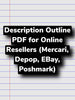 Free Description Outline PDF (Mercari, Depop, Ebay, Poshmark)