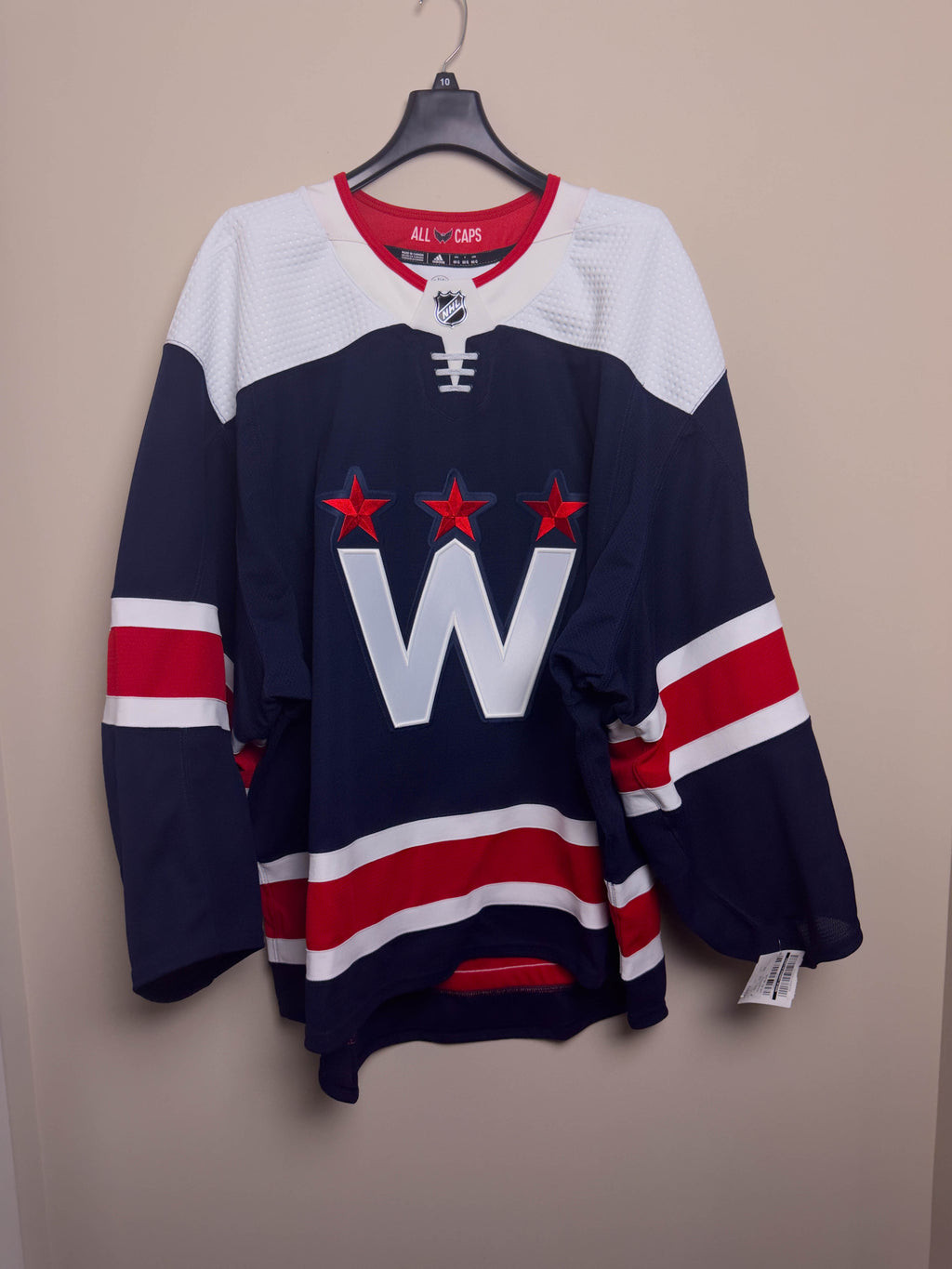 Washington Capitals NHL Adidas MiC Team Issued Alternate Jersey Size 60G (Goalie Cut Size)