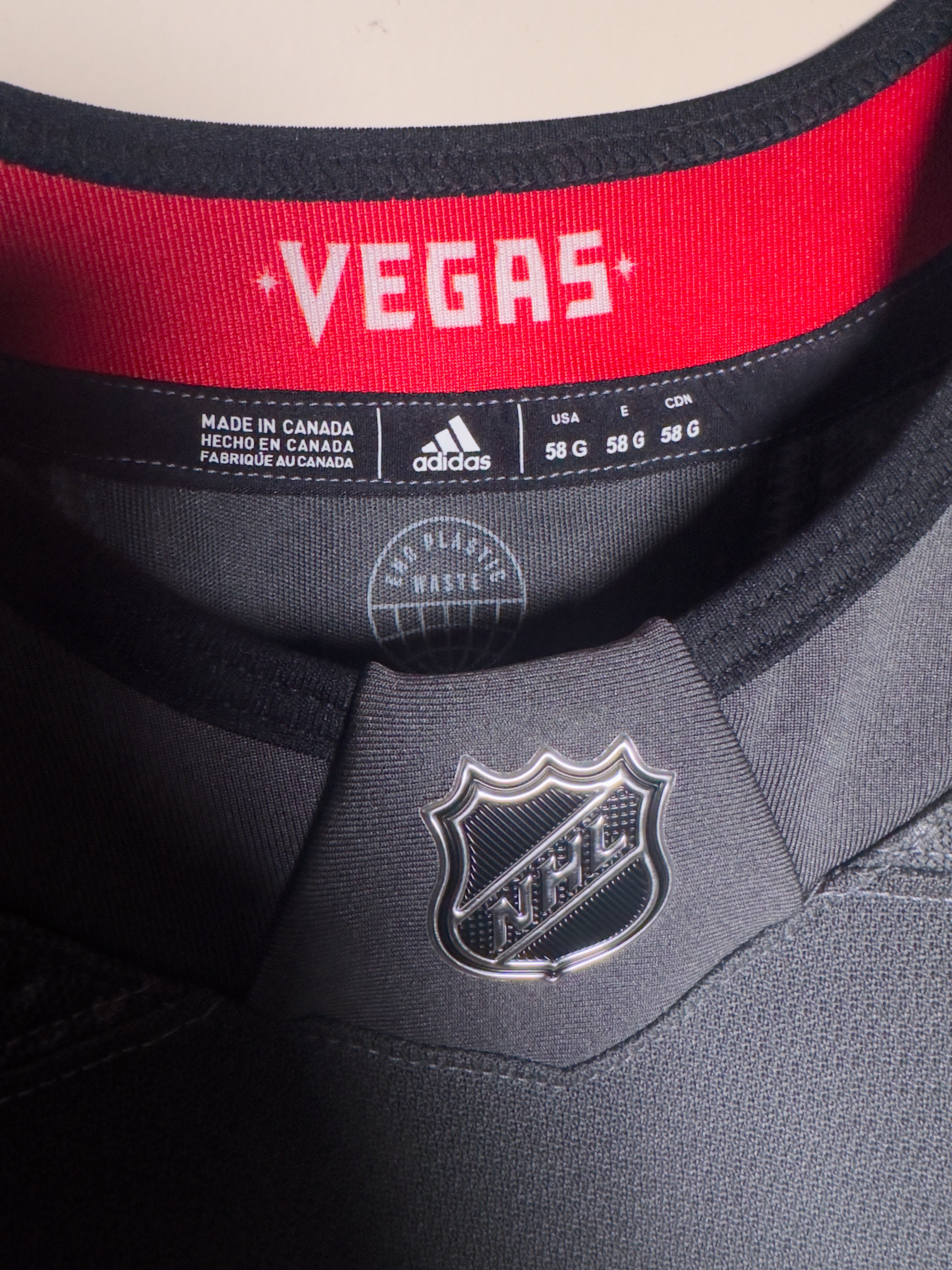 Vegas Golden Knights NHL Adidas MiC Team Issued Alternate Jersey Size 58G (Goalie Cut)