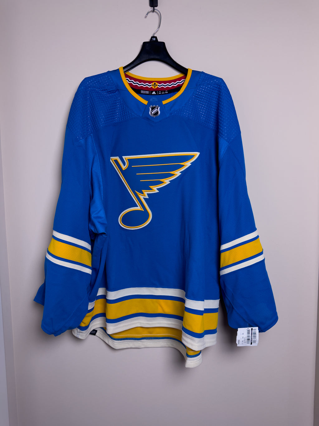 St. Louis Blues NHL Adidas Primegreen MiC Team Issued Alternate Jersey Size 60G (Goalie Cut)