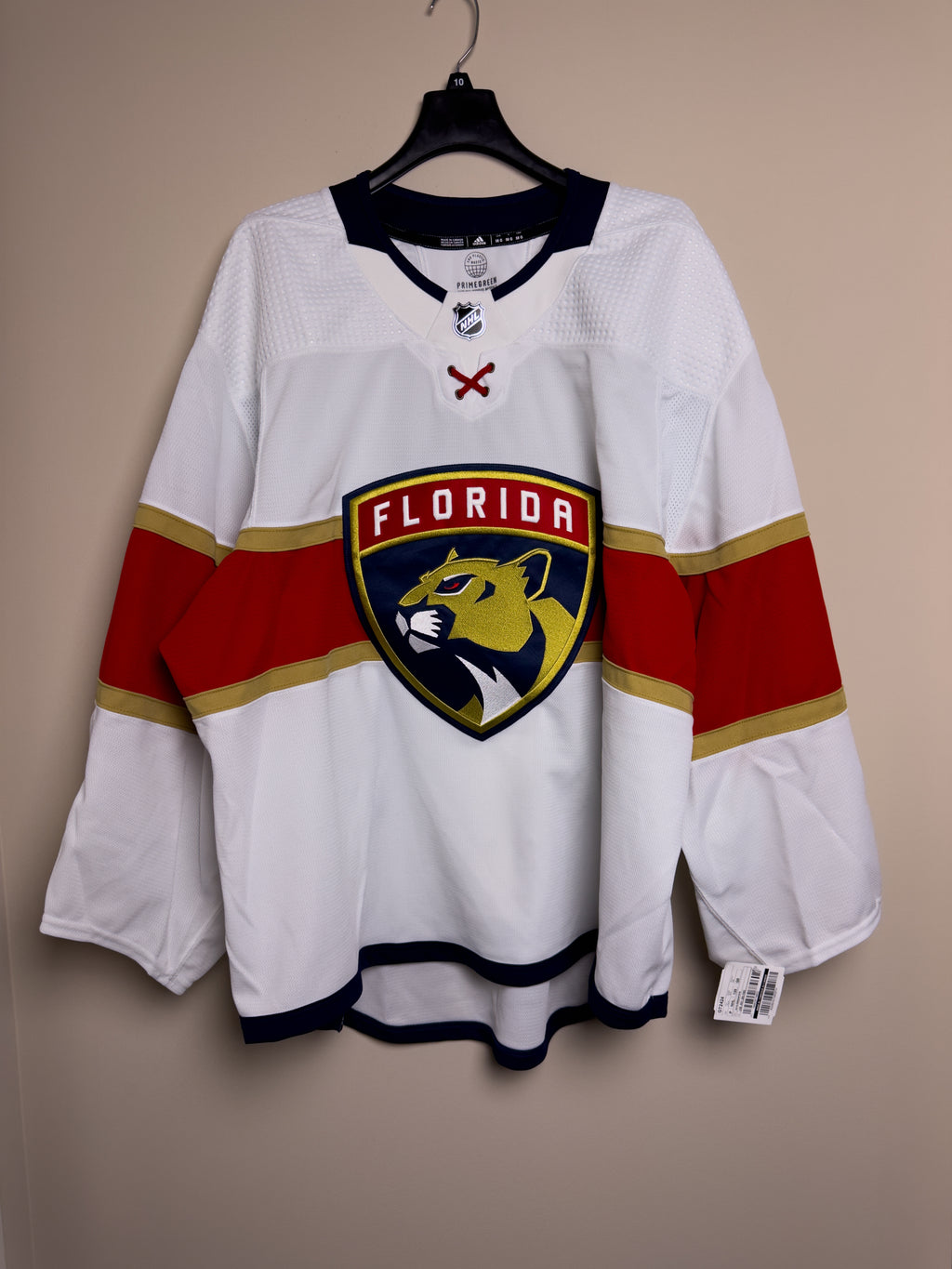 Florida Panthers NHL Adidas Primegreen MiC Team Issued Away Jersey Size 58G (Goalie Cut)