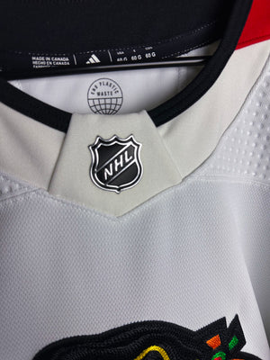 Chicago Blackhawks NHL Adidas MiC Team Issued Away Jersey Size 60G (Goalie Cut)