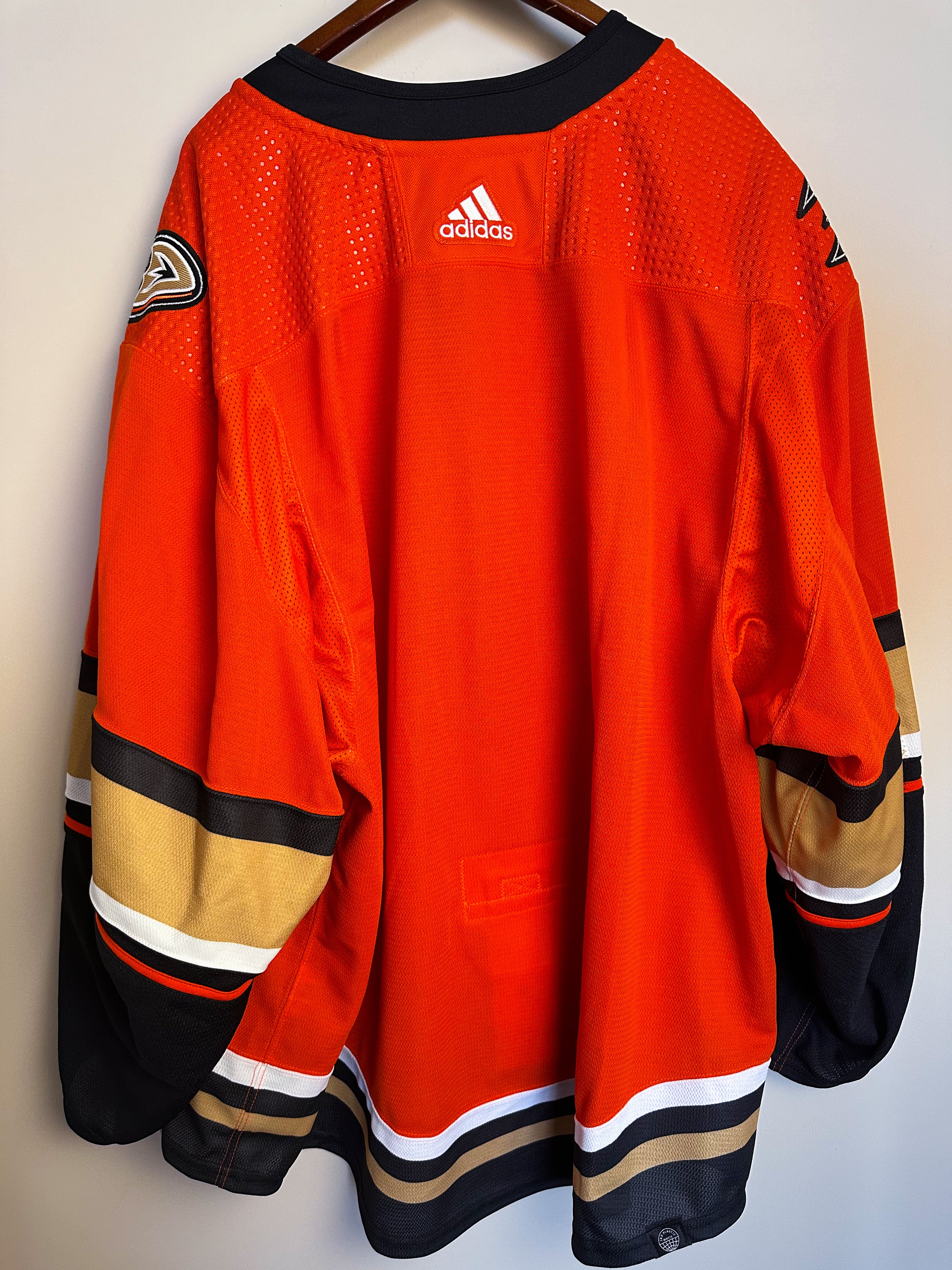 Anaheim Ducks NHL Adidas MiC Team Issued Alternate Jersey Size 60G (Goalie Cut)