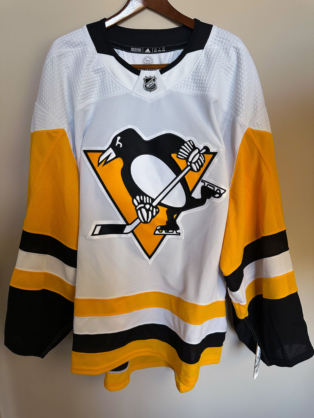 Pittsburgh Penguins NHL Adidas MiC Team Issued Away Jersey Size 60G (Goalie Cut)