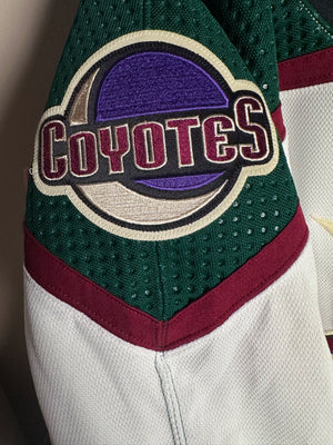 Brand New  Size: 60G   100% polyester  Officially licensed by the NHL  Made by Adidas  Relaxed Fit  Crewneck  Arizona Coyotes Crest  White/Green/Black/Burgundy   Steal at this price!  No refund if tag is removed