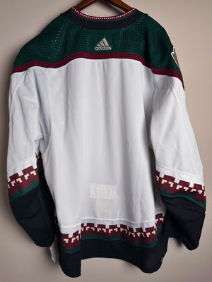 Brand New  Size: 60G   100% polyester  Officially licensed by the NHL  Made by Adidas  Relaxed Fit  Crewneck  Arizona Coyotes Crest  White/Green/Black/Burgundy   Steal at this price!  No refund if tag is removed