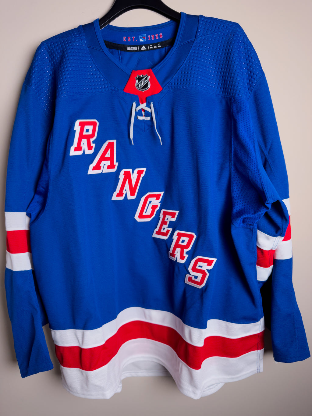 New York Rangers NHL Adidas MiC Team Issued Home Jersey Size Size 60 (Player Size)