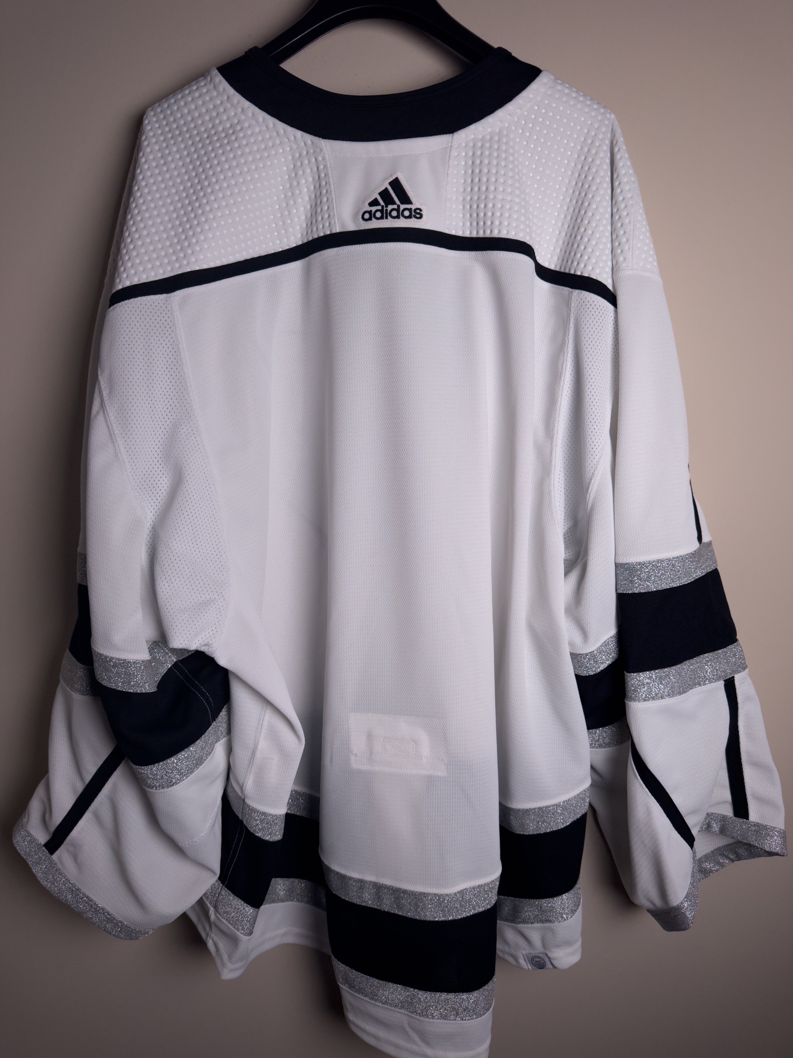 Los Angeles Kings NHL Adidas Primegreen MiC Team Issued Away Jersey Size 60G (Goalie Cut)