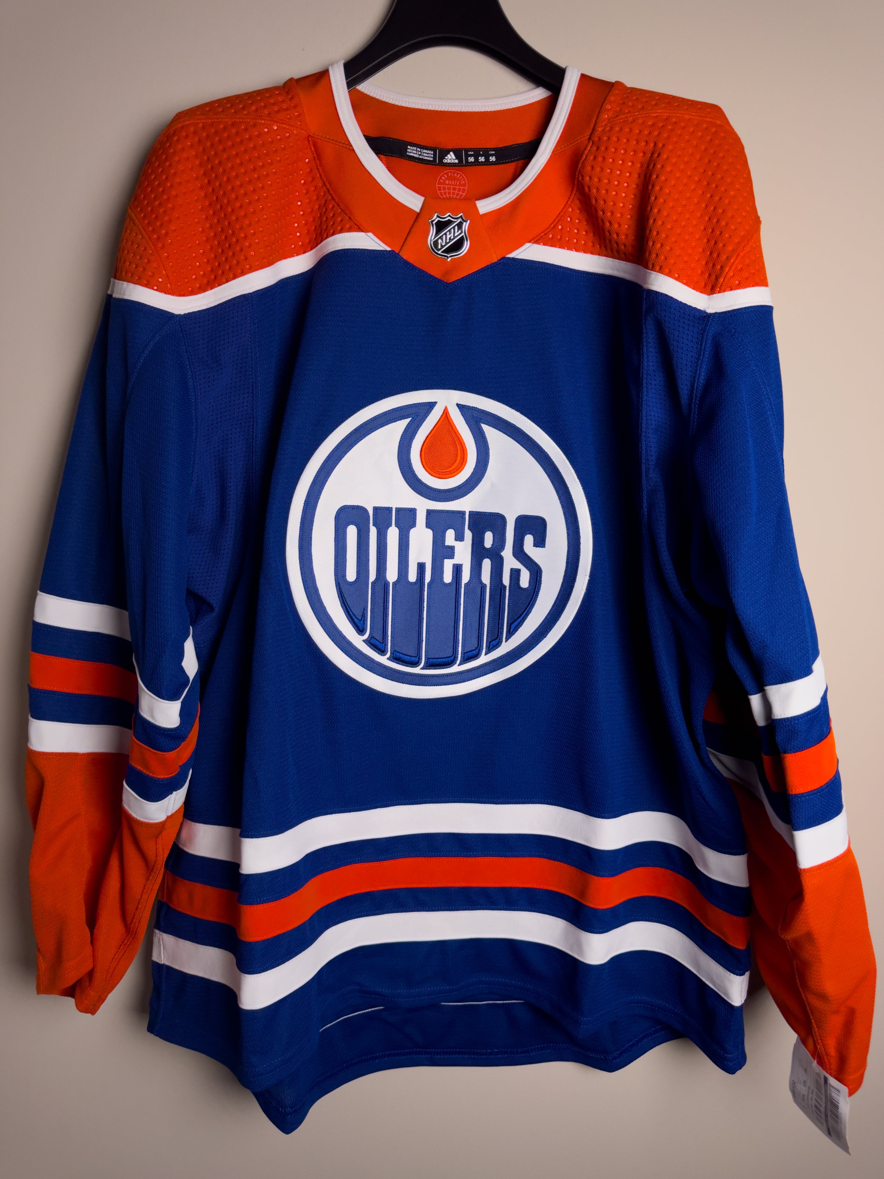 Edmonton Oilers NHL Adidas Primegreen MiC Team Issued Home Jersey Size 56 (Player Size)