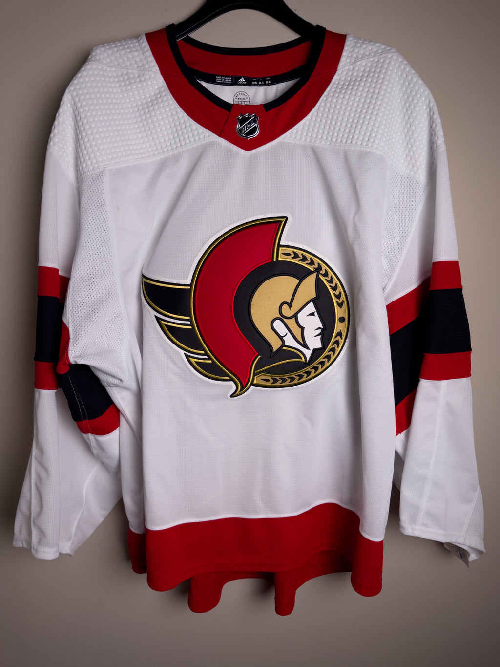 Ottawa Senators NHL Adidas MiC Team Issued Primegreen Away Jersey Size 58G (Goalie Cut)