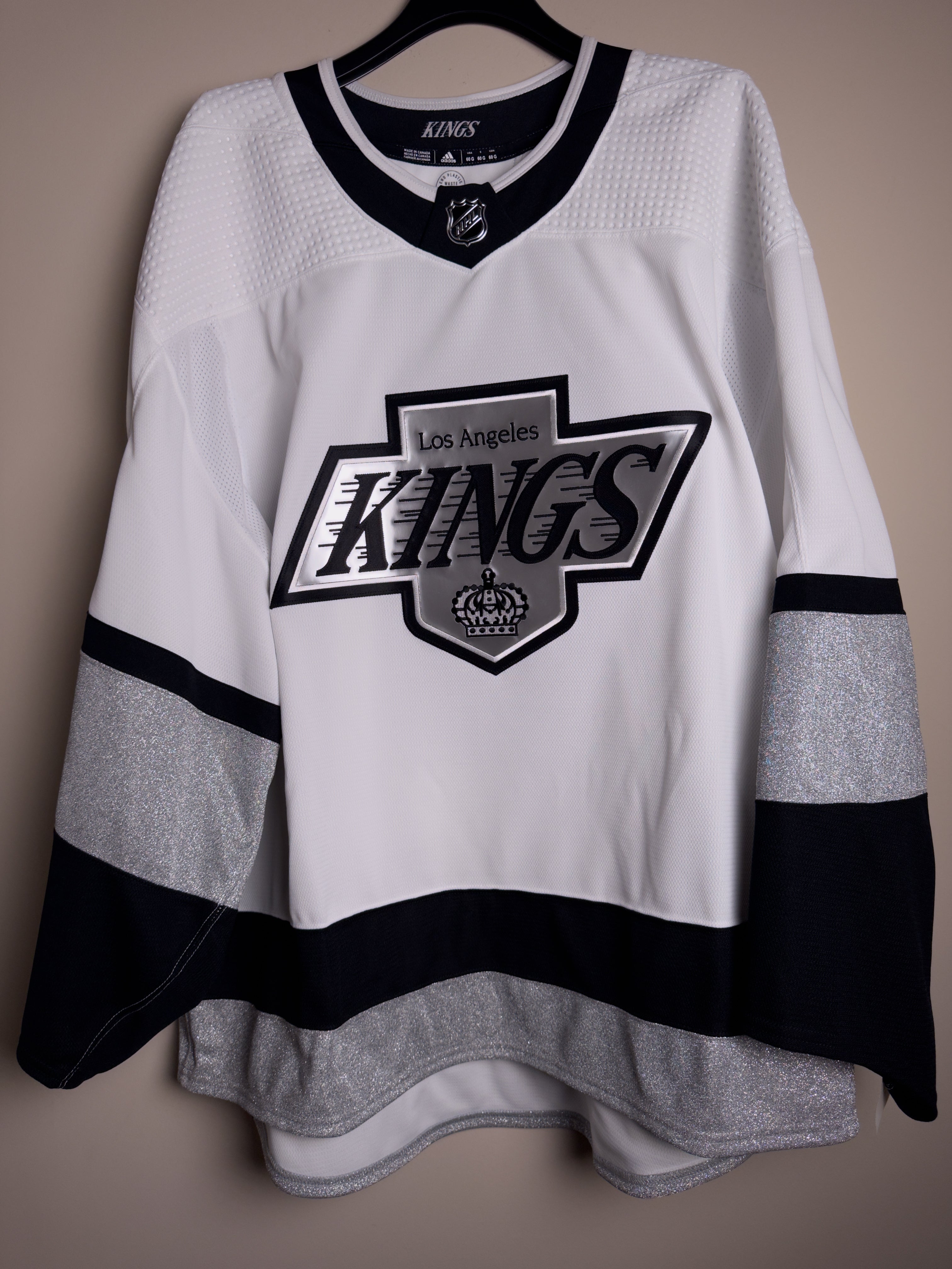 Los Angeles Kings NHL Adidas MiC Primegreen Team Issued Alternate Jersey Size 60G (Goalie Cut)