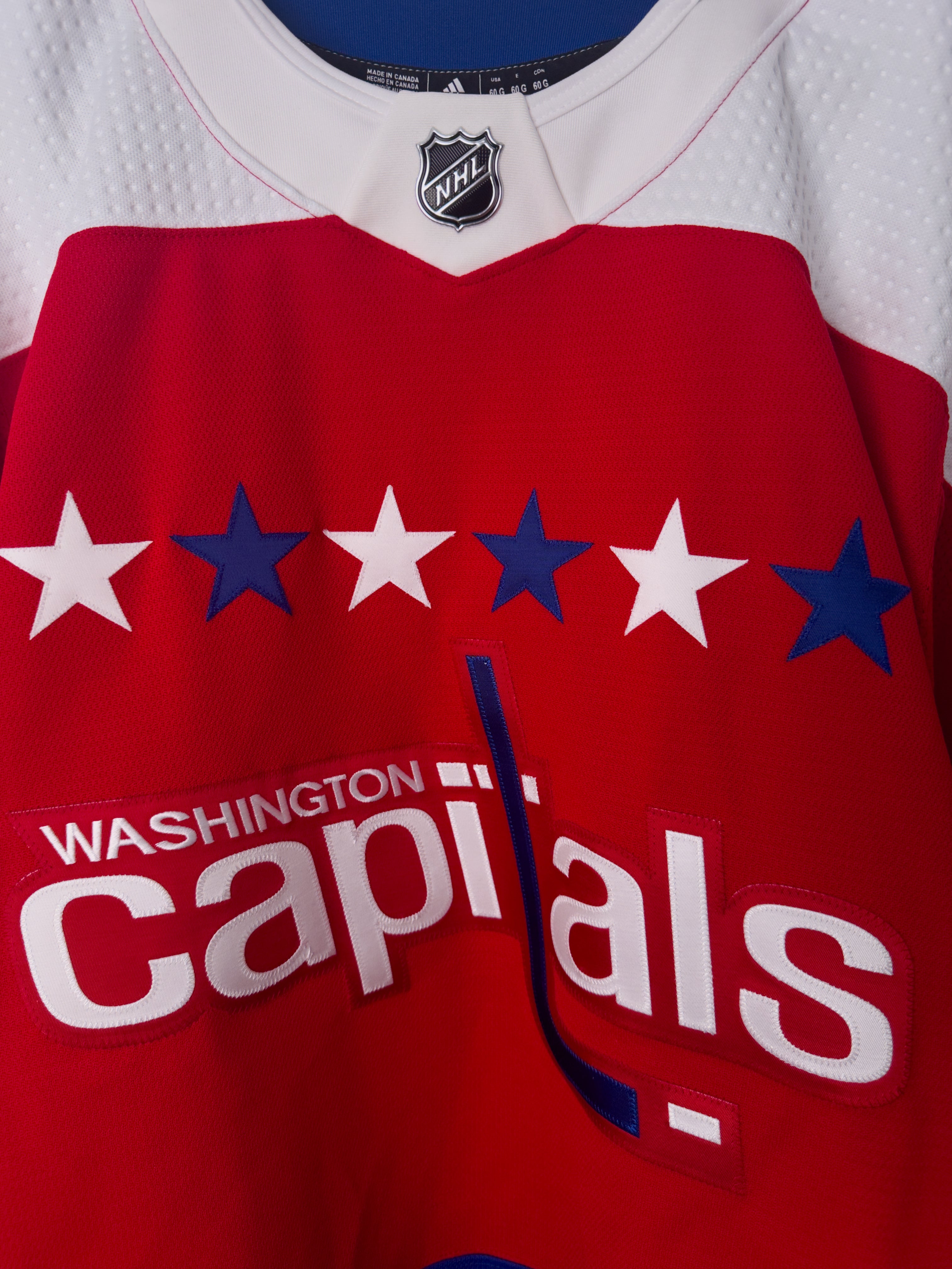 Washington Capitals NHL Adidas MiC Team Issued Red Alternate Jersey Si Wave Time Thrift