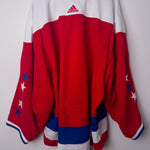 Washington Capitals NHL Adidas MiC Team Issued Red Alternate Jersey Size 60G (Goalie Cut Size)