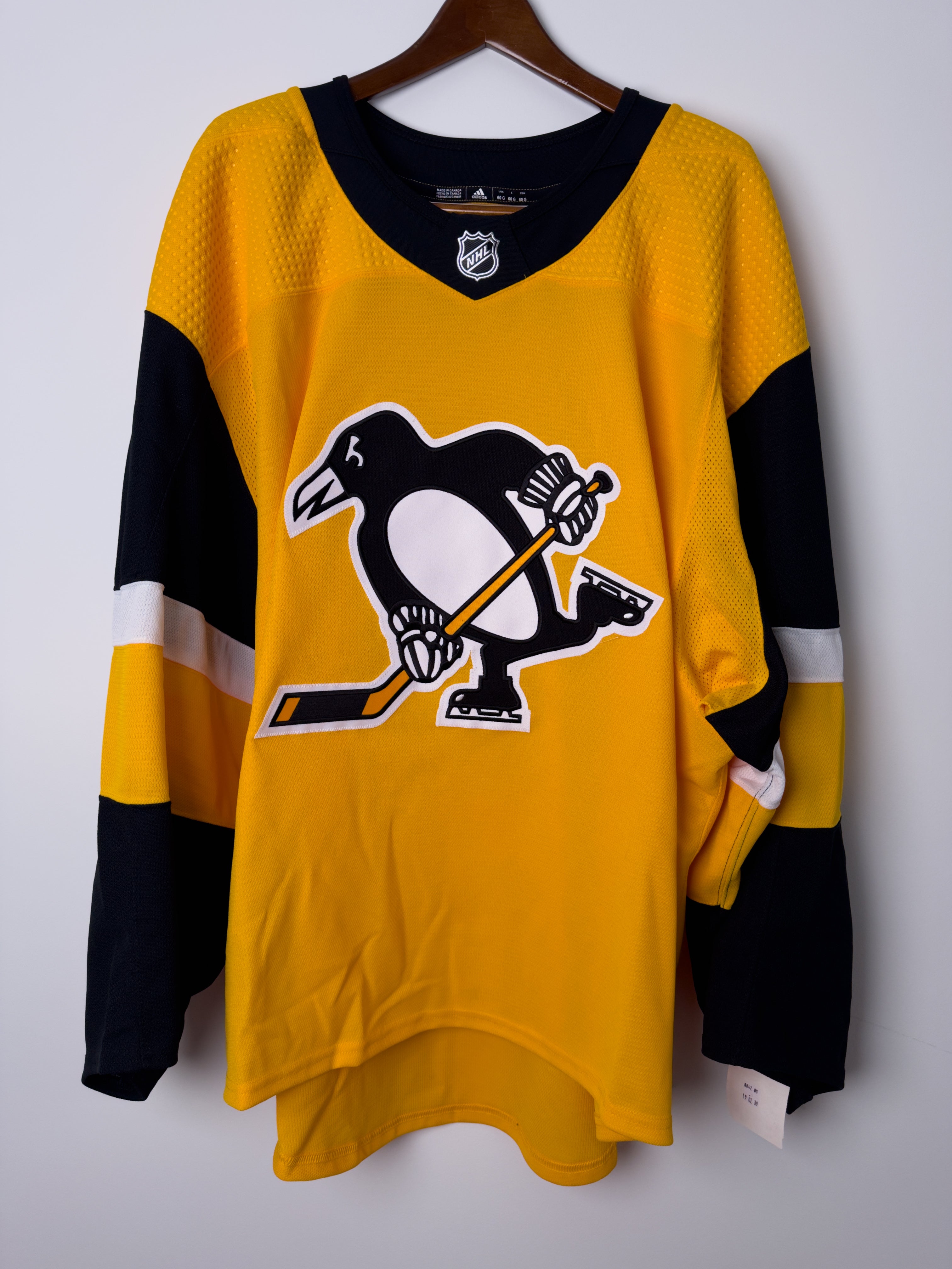 Pittsburgh Penguins NHL Adidas MiC Team Issued Alternate Jersey Size 60G (Goalie Cut)