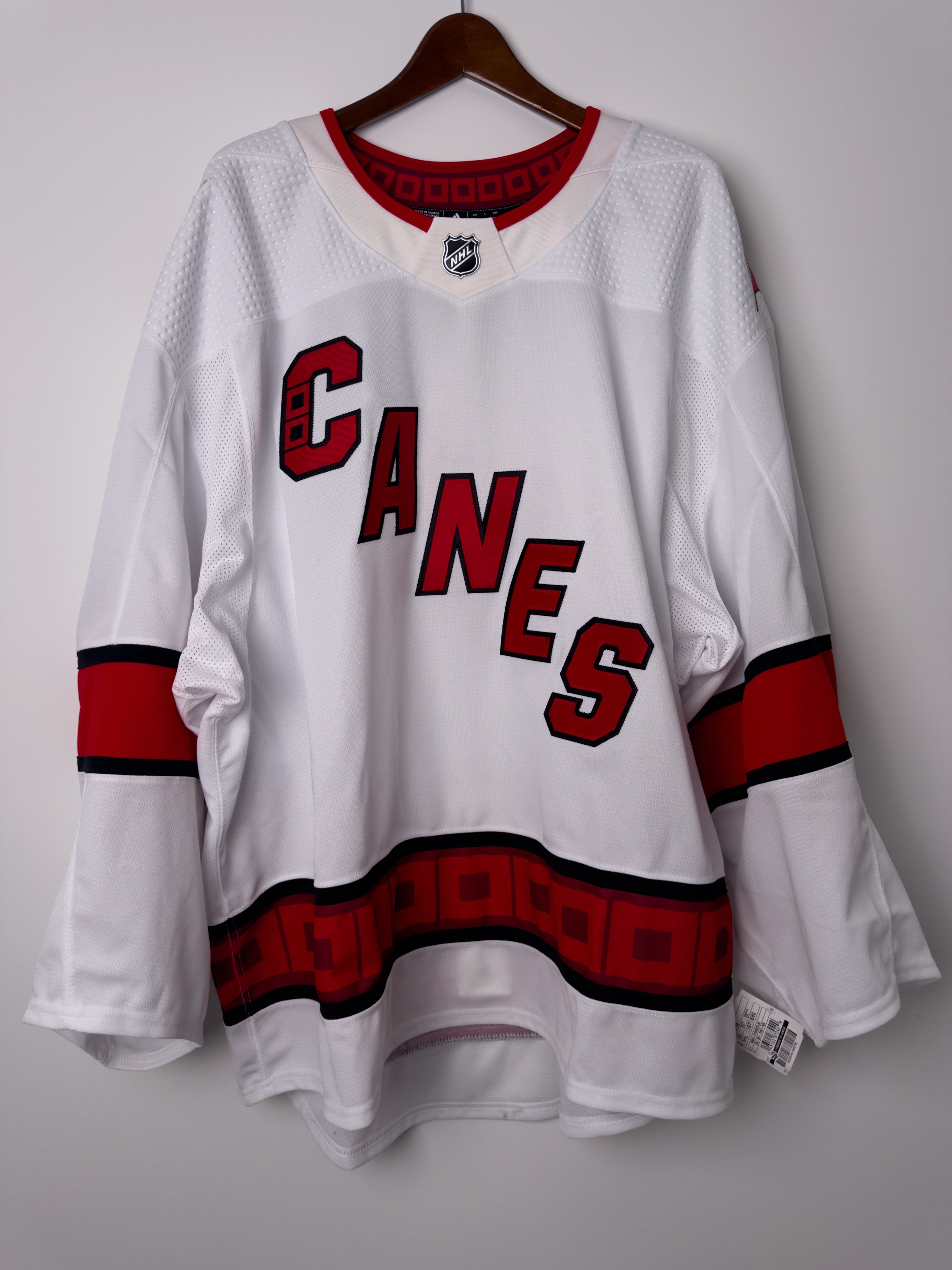 Carolina Hurricanes NHL Adidas MiC Team Issued Away Jersey Size 60G (Goalie Cut)