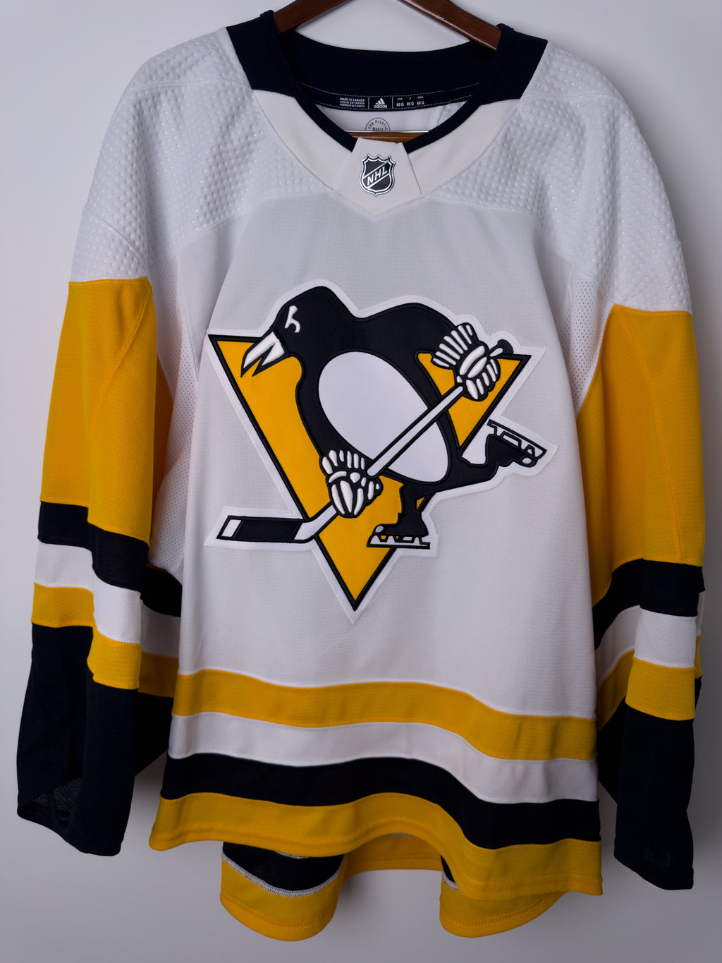 Pittsburgh Penguins NHL Adidas MiC Team Issued Away Jersey Size 60G (Goalie Cut)