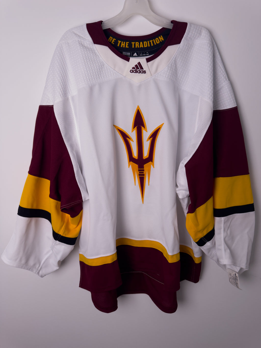 Arizona State Sun Devils NCAA Adidas Made in Canada Team Issued Alternate Jersey Size 60G (Goalie Cut)