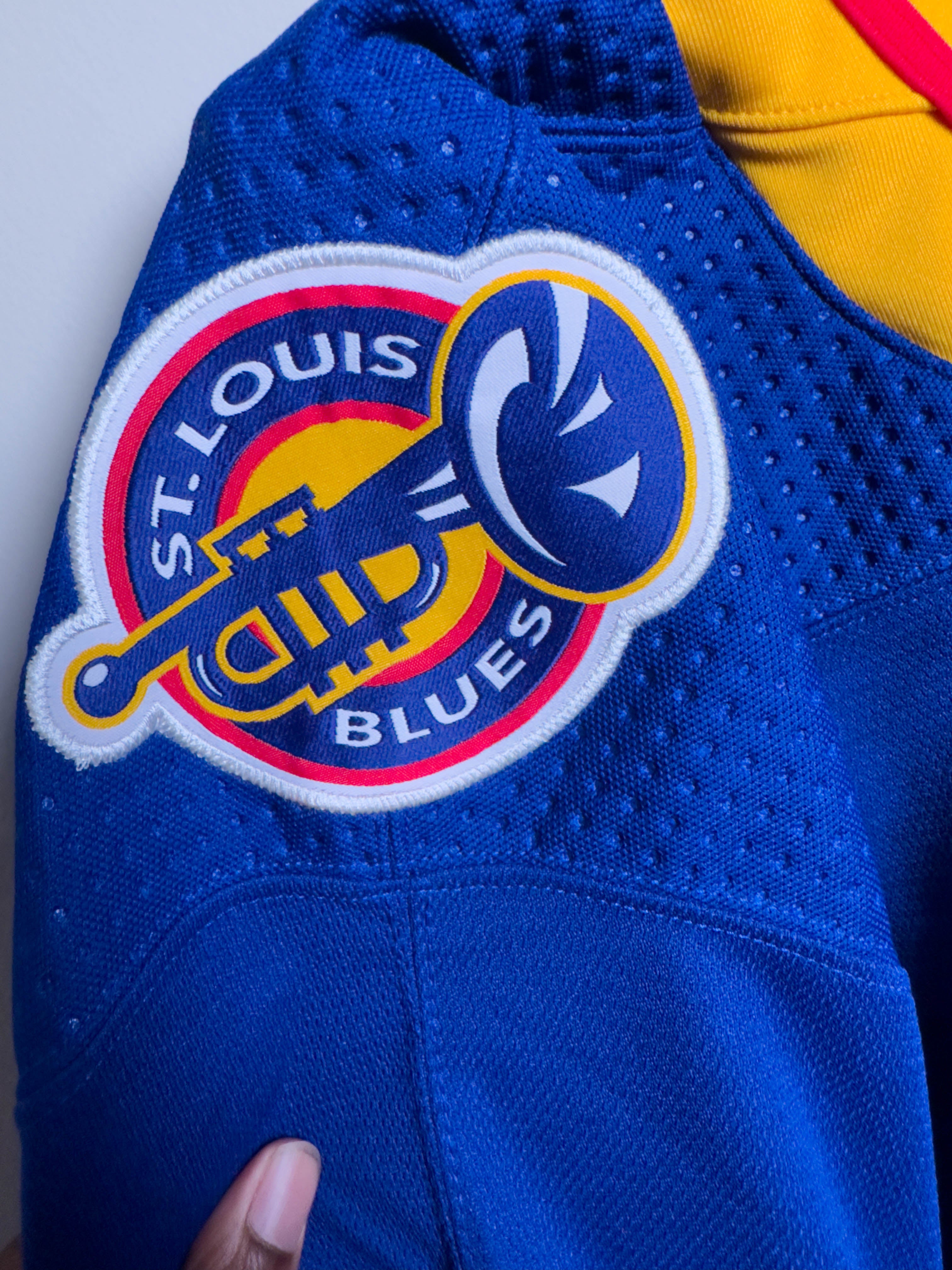 St. Louis Blues NHL Adidas MiC Team Issued 90's Vintage Jersey Size 58G (Goalie Cut)